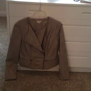 Faux beige leather jacket